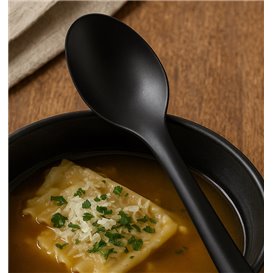 Reusable Soup Spoon in PP Black 15cm (1.000 Units)