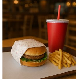 Eco Greaseproof Paper for Wrappling Red 30x30cm (5.000 Units)