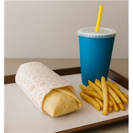 Eco Greaseproof Paper for Wrappling Red 30x30cm (5.000 Units)