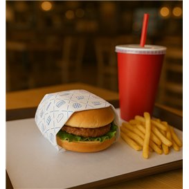 Eco Greaseproof Paper for Wrappling Blue 30x30cm (1.000 Units)