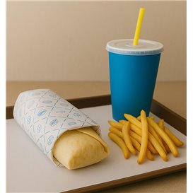 Eco Greaseproof Paper for Wrappling Blue 30x30cm (1.000 Units)