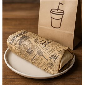 Paper Food Wrap Grease-Proof "Times" Kraft 28x34cm (1.000 Units) 