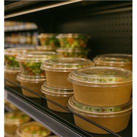 Paper Kraft-Kraft Soup Bowl with PET Lid 750ml Ø15cm (50 Units)