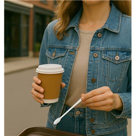 Coffee Stirrer in CPLA White 13cm (2.000 Units)