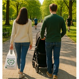 Reusable Plastic T-Shirt 80x90cm 50µm (50 Units)