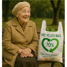 Reusable Plastic T-Shirt 80x90cm 50µm (50 Units)