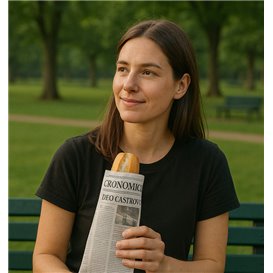 Paper Baguette Bag Times 12+2x26cm (100 Units)