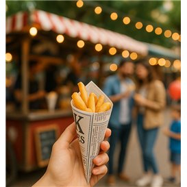 Paper Food Cone Grease-Proof "Times" 16cm 40g (2.000 Units)