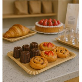 Paper Tray Rectangular shape Kraft 16x22 cm (1400 Units)