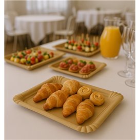 Paper Tray Rectangular shape Kraft 16x22 cm (100 Units)  