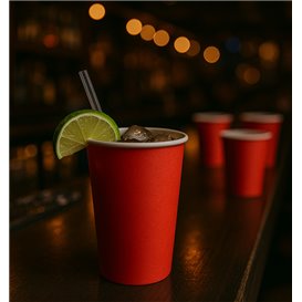 Cardboard Cup “Colores” Red 600ml Ø9,4cm (320 Units)