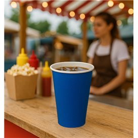 Cardboard Cup “Colores” Blue 600ml Ø9,4cm
 (320 Units)