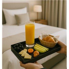 Paper Tray with Handles Rectangular shape Black 16x23 cm (100 Units)  