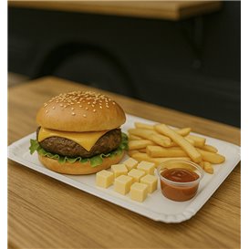 Paper Tray Rectangular shape White 25x34cm (50 Units)