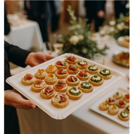 Paper Tray Rectangular shape White 25x34cm (50 Units)