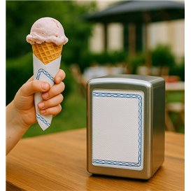 Paper Napkin "Zigzag" Decorative Border White 14x14cm (25.000 Units)