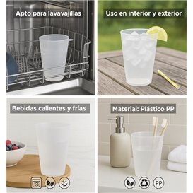 Reusable Durable Cup PP with Ring Translucent 400ml (490 Units)