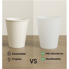 Reusable Durable Cup PP with Ring Translucent 400ml (14 Units) 