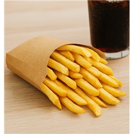 Paper French Fries Scoop Container Kraft Large size 8,2x3,3x14,9cm (400 Units)