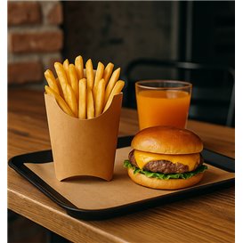 Paper French Fries Scoop Container Kraft Large size 8,2x3,3x14,9cm (25 Units) 