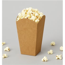 Paper Popcorn Box Large Size Kraft 150g 8,7x13x20,3cm (250 Units)