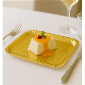 Paper Tray Rectangular shape Gold 16x22 cm (1.000 Units)