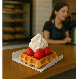 Paper Tray Waffle White 13,5x10cm (100 Units)  