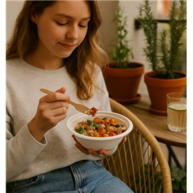 Sugarcane Bowl White 350ml Ø13,5cm (25 Units)