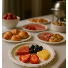 Sugarcane Plate White Ø18cm (600 Units)