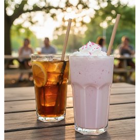 Paper Straight Straw Black Wrapped With a Kraft Sleeve Ø8mm 20cm (3.000 Units)