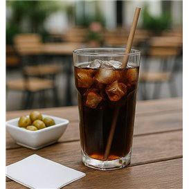 Paper Straight Straw Black Wrapped With a Kraft Sleeve Ø8mm 20cm (3.000 Units)