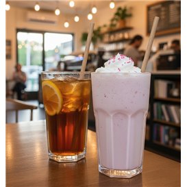 Paper Straight Straw Black Wrapped With a Kraft Sleeve Ø8mm 20cm (3.000 Units)