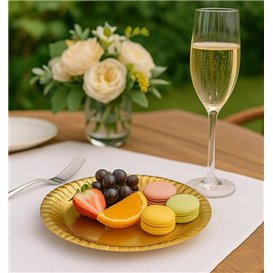 Paper Plate Round Shape Gold 21cm (100 Units)  