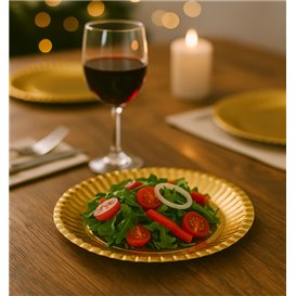 Paper Plate Round Shape Gold 21cm (100 Units)  