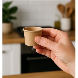 Kraft Cardboard Sauce Cup 30ml Ø4,3cm (50 Units)