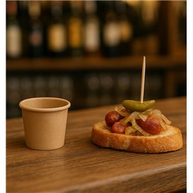 Kraft Cardboard Sauce Cup 30ml Ø4,3cm (50 Units)