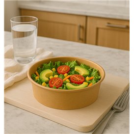 Salad Bowl Kraft-Kraft Cardboard 600ml Ø15,0cm (300 Units)