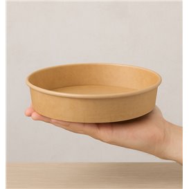 Salad Bowl Kraft-Kraft Cardboard 950ml Ø18,5cm (300 Units)