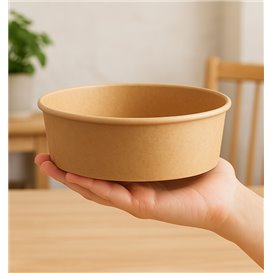 Salad Bowl Kraft-Kraft Cardboard 1.000ml Ø16,6cm (50 Units)