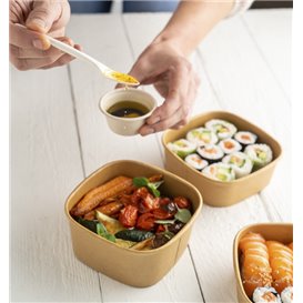 Paper Container Kraft Square 350ml 13x13x4,3cm (50 Units)