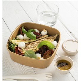 Paper Container Kraft Square 750ml 17x17x5cm (50 Units)