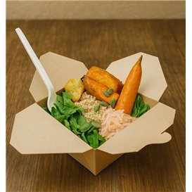 Bamboo Paper Food Box Kraft 16x14x6,5cm 1800ml (200 Units)