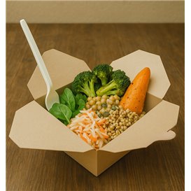 Bamboo Paper Food Box Kraft 14x12x6,5cm 1300ml (400 Units)