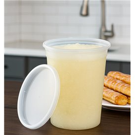 Plastic Container in PP with Lid Transparent "Deli Range" 960ml (40 Units)
