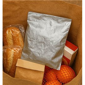 Paper Burger Bag Aluminum Grease-Proof Silver 22,3+5x20cm (250 Units)
