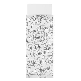 Paper Cutlery Sleeve with Napkin "Enjoy Your Meal" 11x25cm (100 Units)