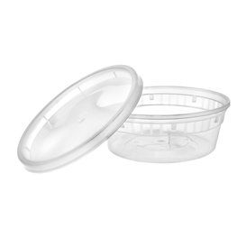 Plastic Container in PP with Lid Transparent "Deli Range" 240ml (240 Units)