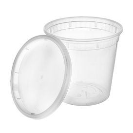 Plastic Container in PP with Lid Transparent "Deli Range" 720ml (40 Units)