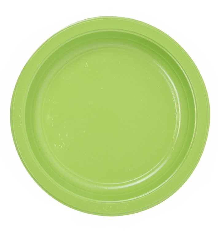PS Reusable Plastic Plate Flat Lime Green Ø220m (300 Units)