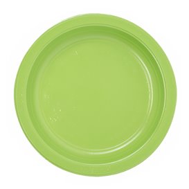 PS Reusable Plastic Plate Flat Lime Green Ø165mm (25 Units)